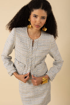 Zaylee Tweed Jacket - Blue