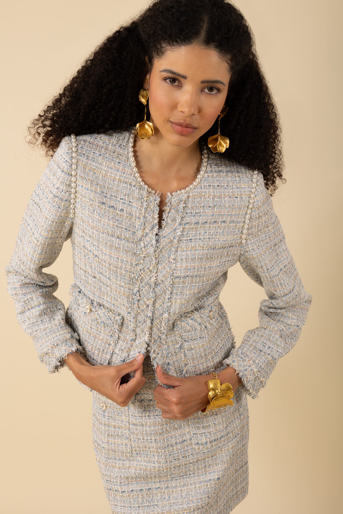 Zaylee Tweed Jacket - Blå