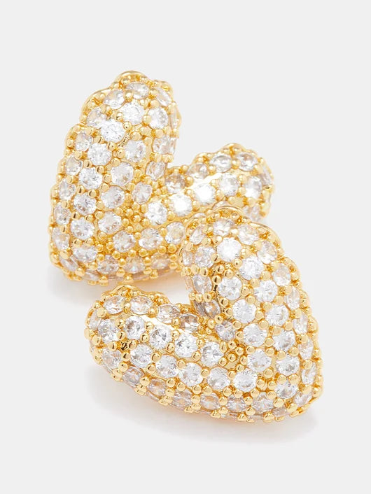 Gummy Heart Earrings - Gold