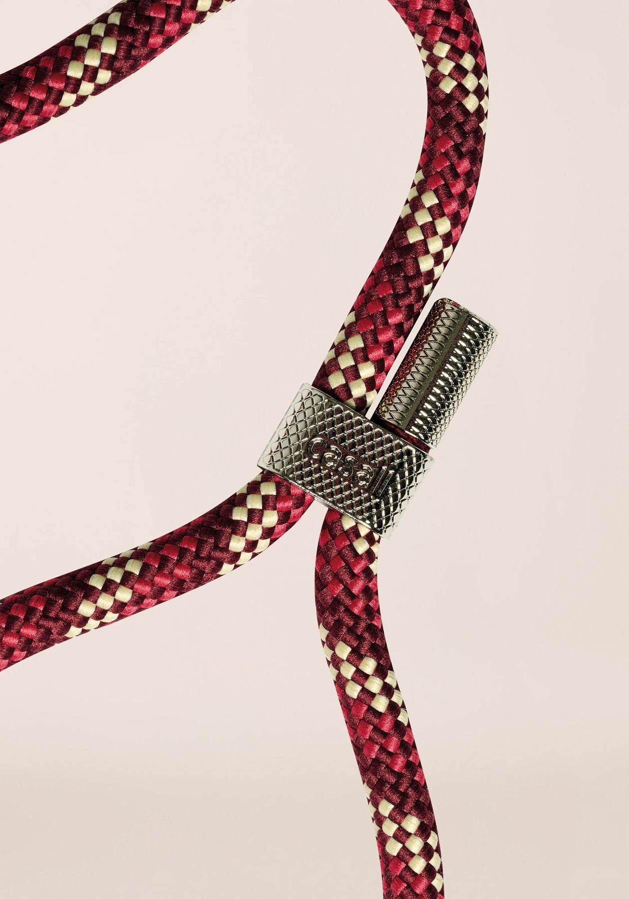 Braided Yoga Mat Carry Strap - Hallonröd/Beige