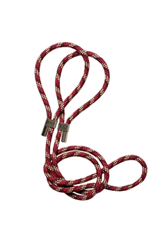 Braided Yoga Mat Carry Strap - Raspberry/Beige