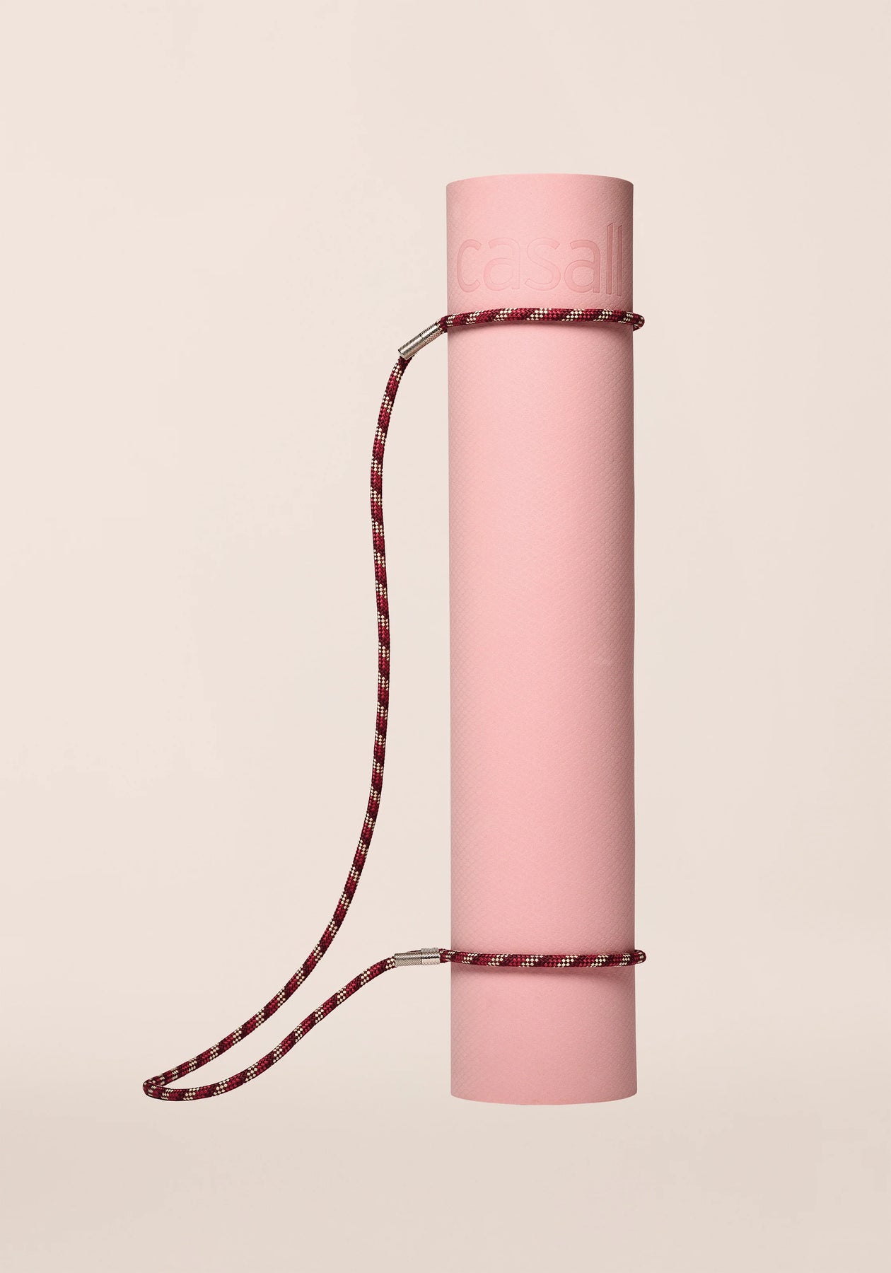 Braided Yoga Mat Carry Strap - Hallonröd/Beige