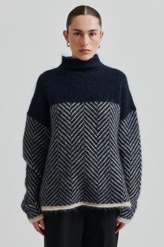 Herrin Knit T-Neck - Vulcan