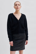 Francie Mini Leather Skirt - Black