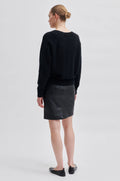 Francie Mini Leather Skirt - Black