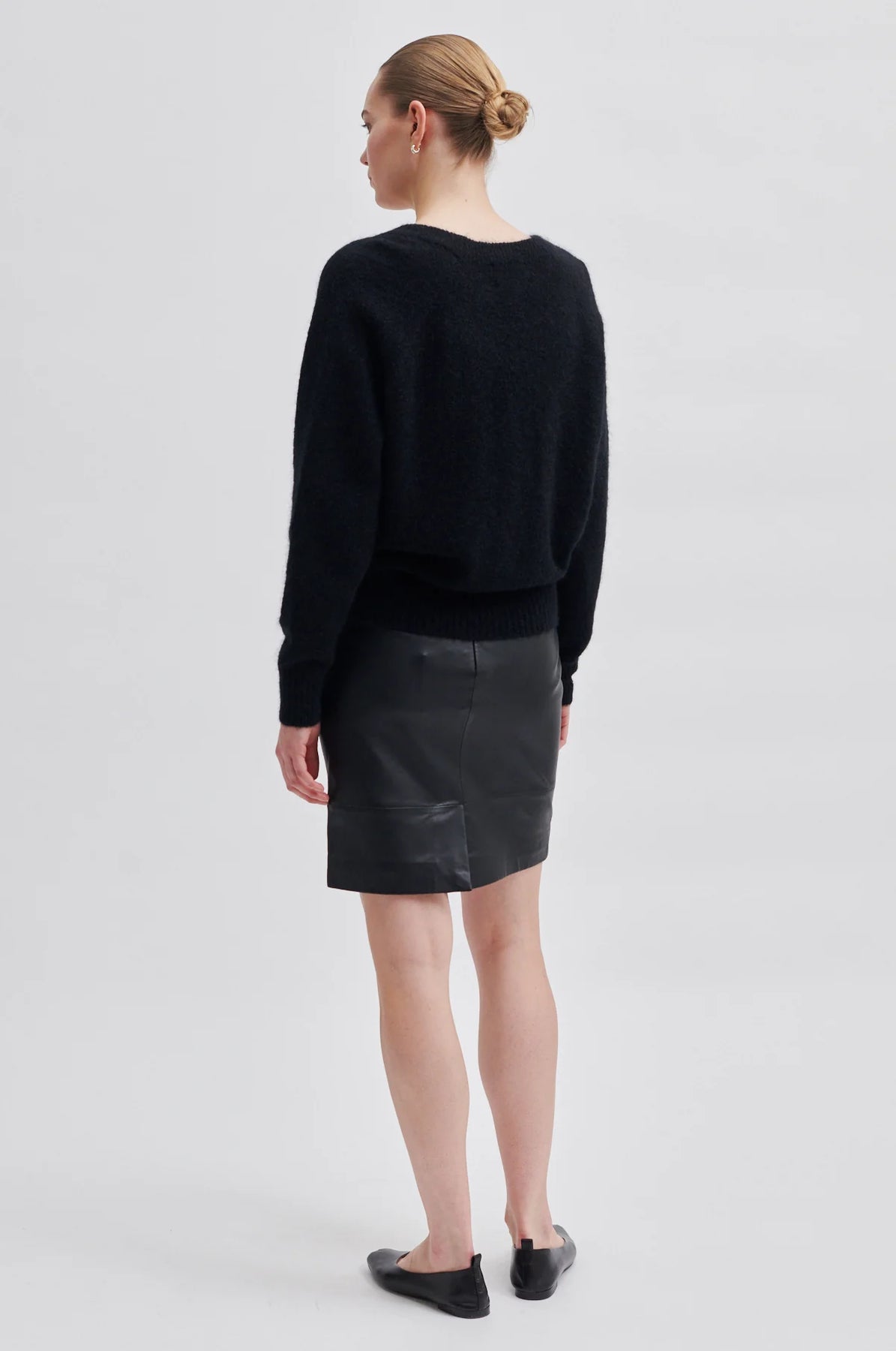 Francie Mini Leather Skirt - Black