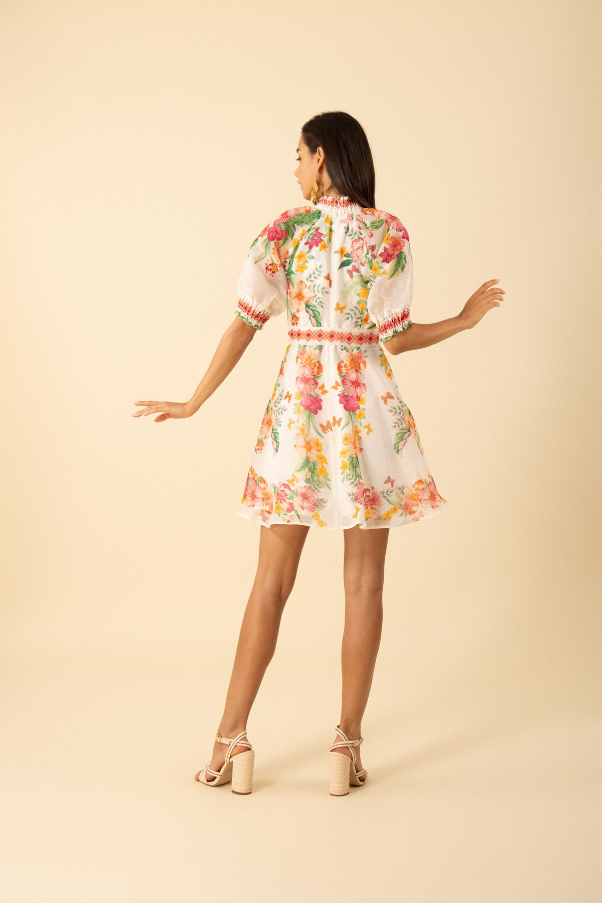 Alaiya Silk/Linen Dress S - Ivory