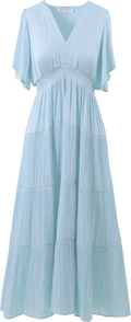 Angie Solid Long Dress - L.Blue