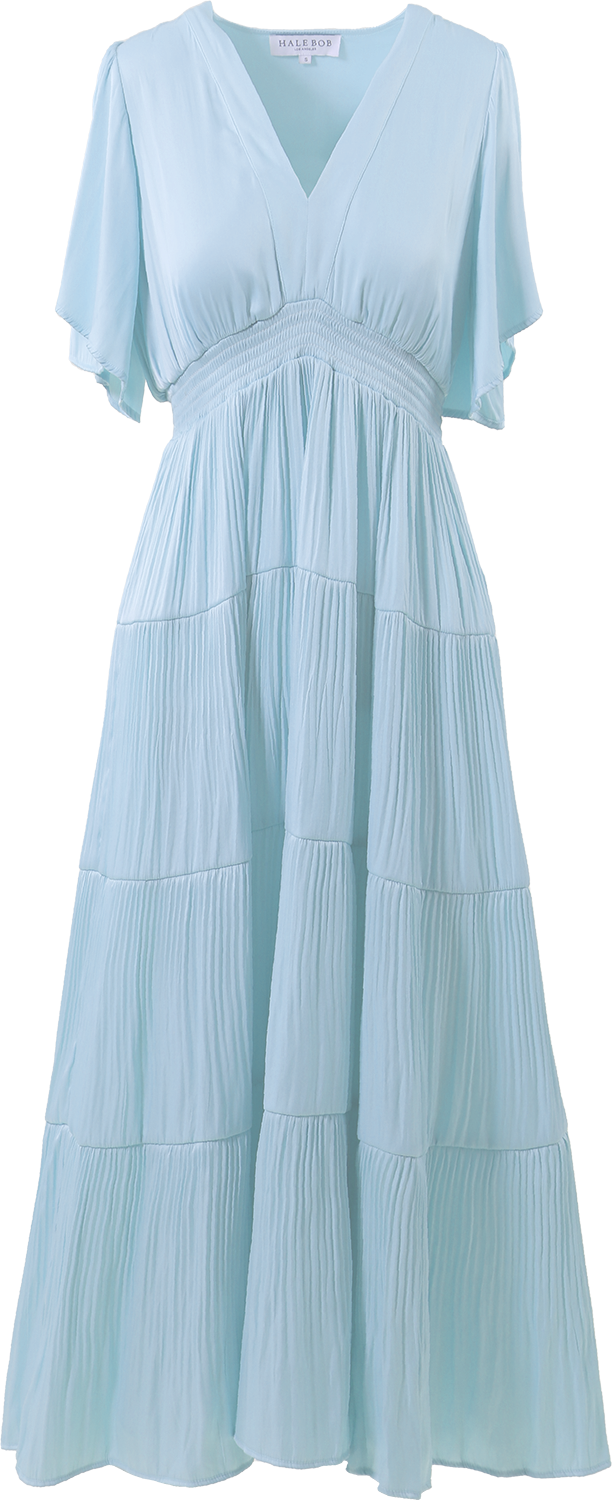 Angie Solid Long Dress - L.Blue