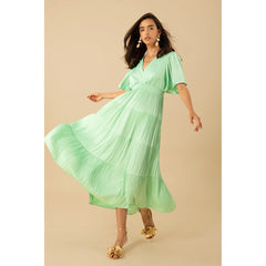 Angie Solid Dress Long - Mint