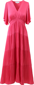 Angie Solid Dress Long - Rosa