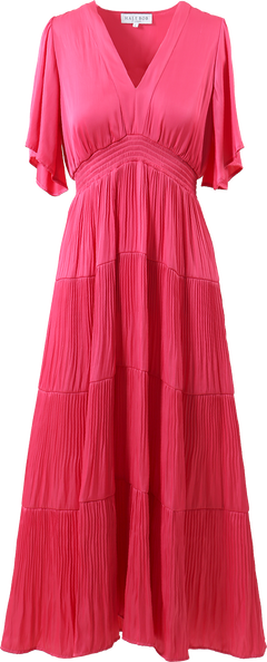 Angie Solid Dress Long - Pink