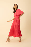 Angie Solid Dress Long - Rosa