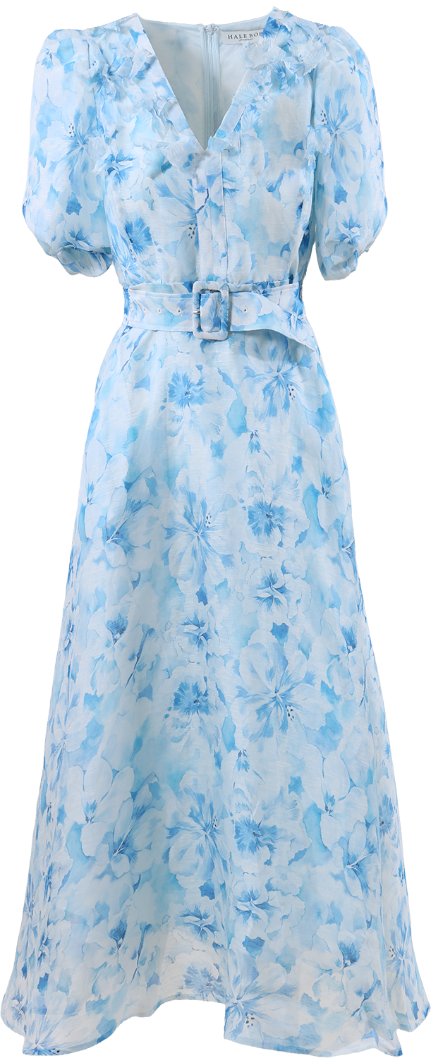 Mercy Silk/Linen Dress - Blå