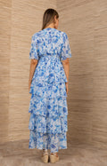 Kallie Dress W Tiered Skirt - Blå