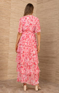 Kallie Dress W Tiered Skirt - Rosa