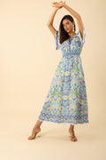 Katelyn Linen Dress Long - Blå