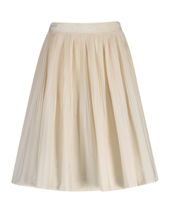 Ctn Pleated Skirt - Creamed White
