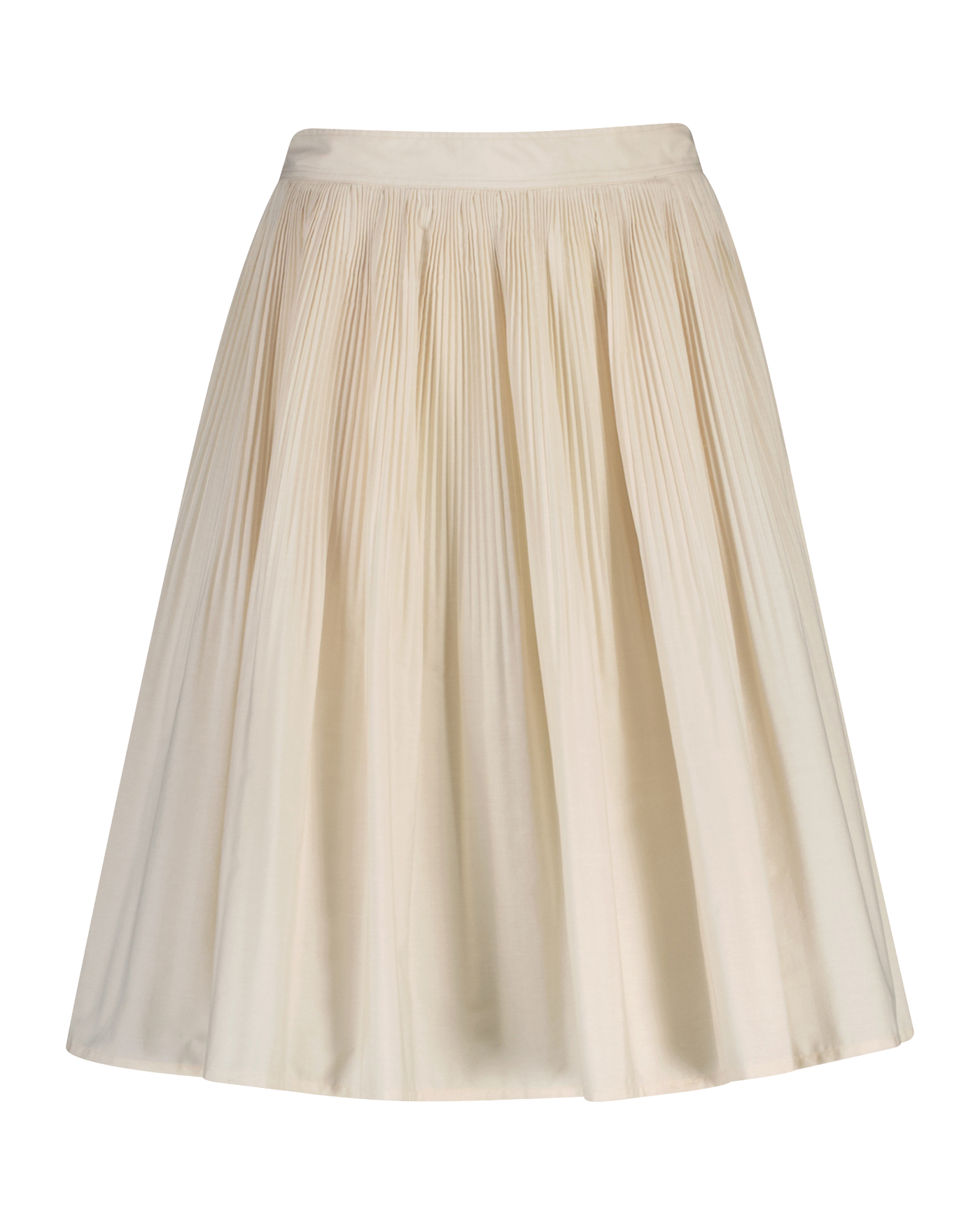 Ctn Pleated Skirt - Krämvit