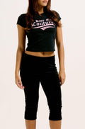 Kiss My Couture Capped Baby Sleeve T-shirt - Svart