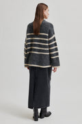 Ovalis Knit T-Neck - Volcanic Ash