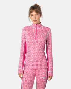 Rose Half Zip - Bright Pink