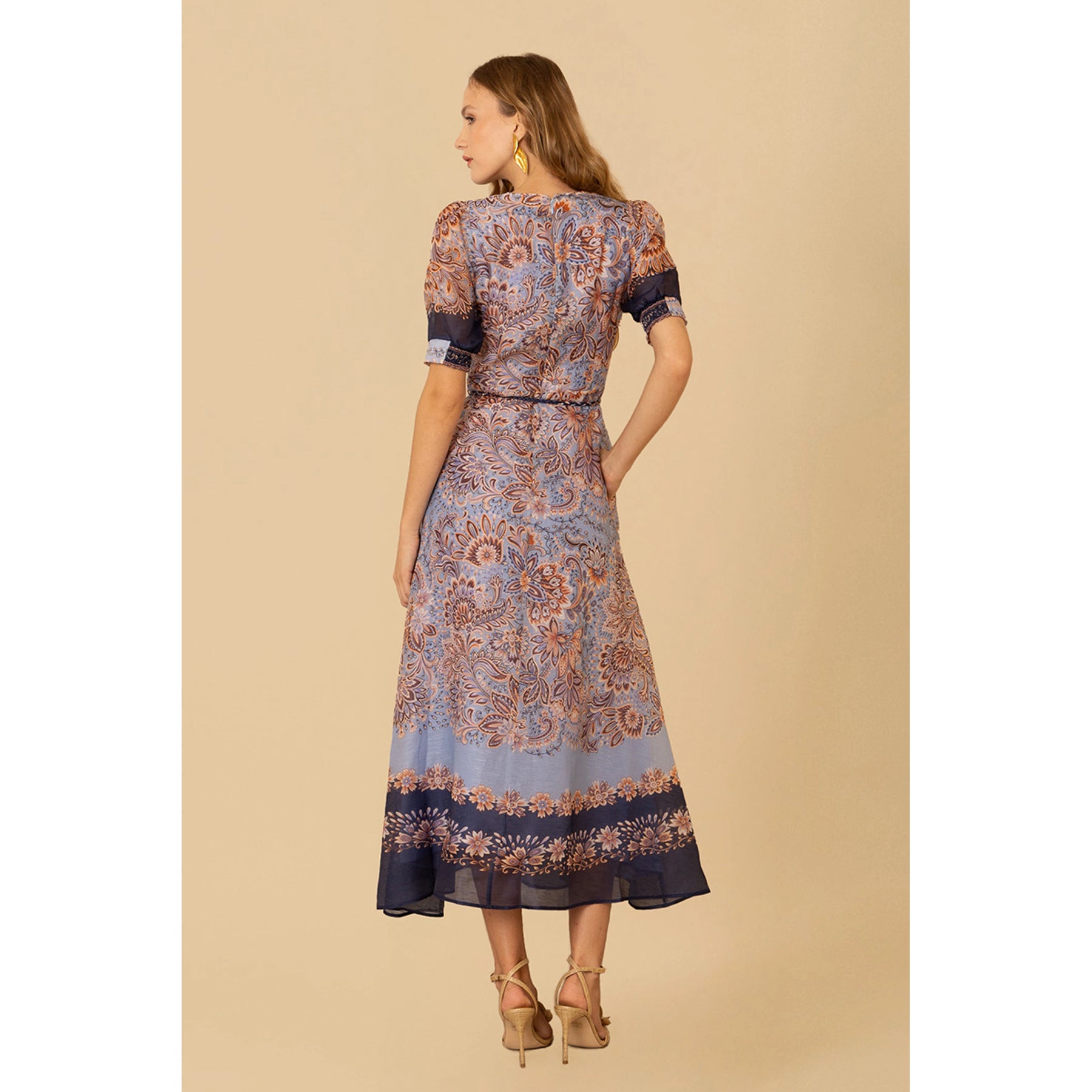 Hale Bob Aubrie Silk/Linen Longdress - Navy
