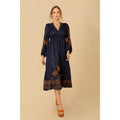 Paulina Cotton Dress - Navy