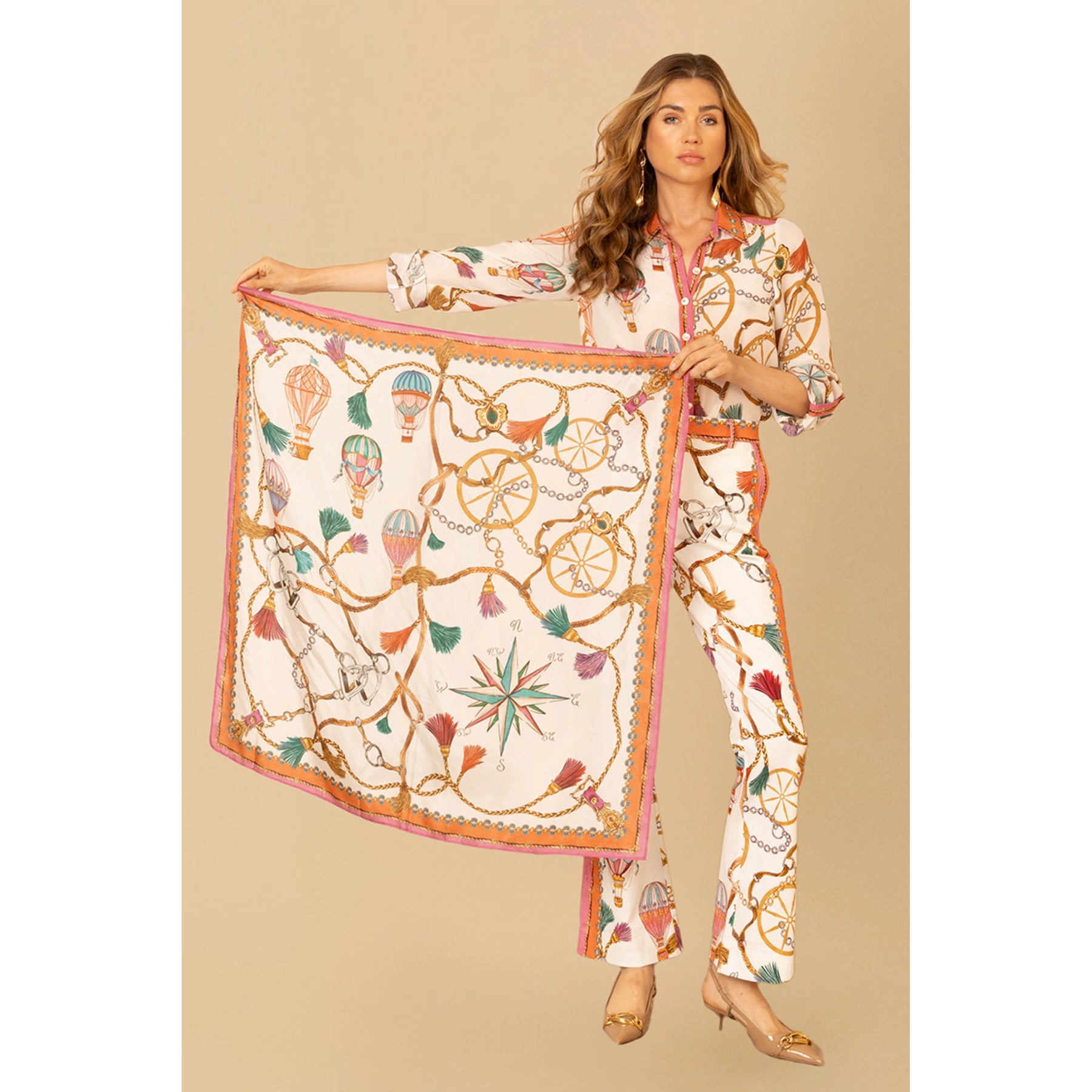 Leilany Silk Scarf - Vit