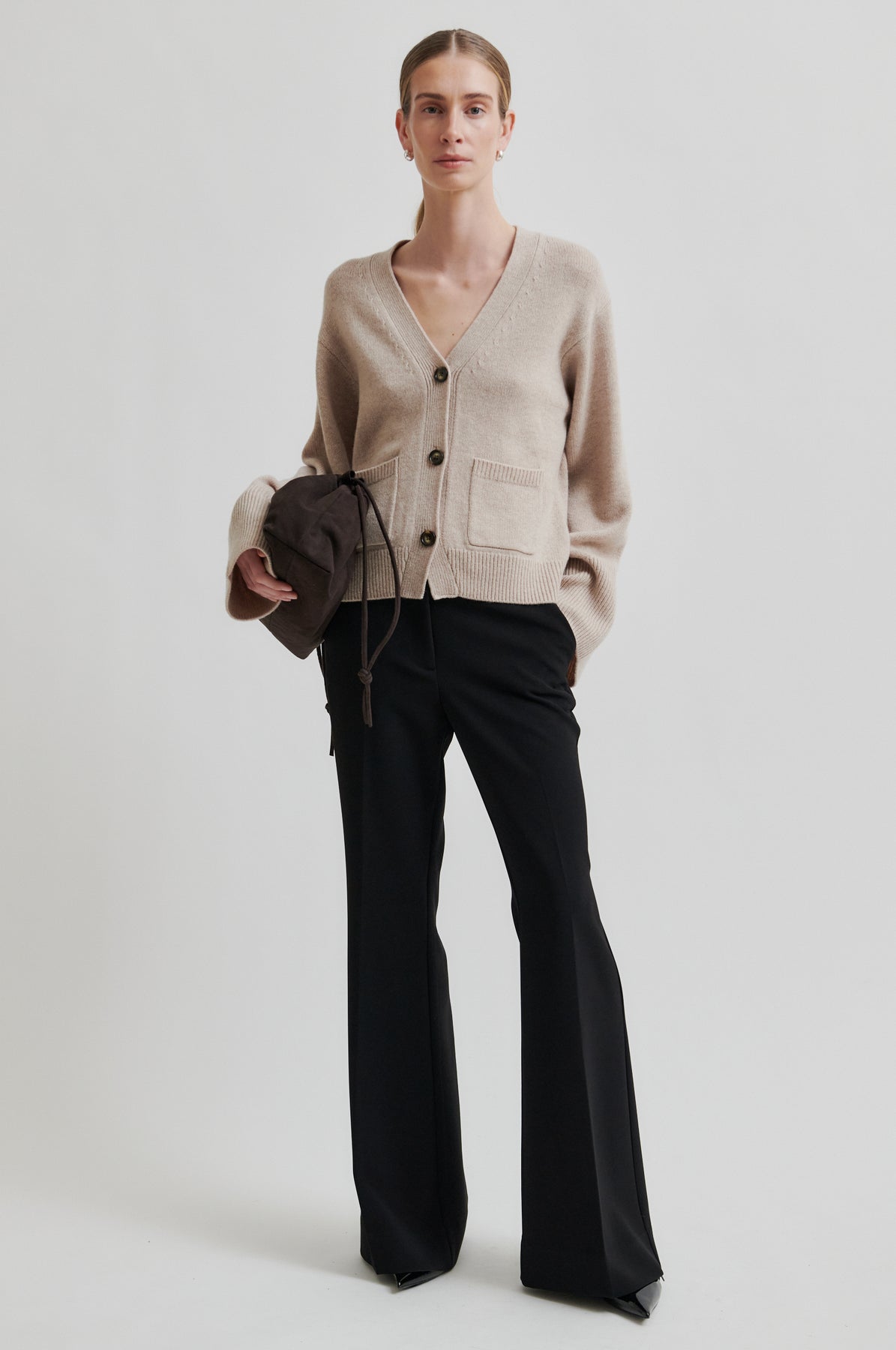 Fique Flared Trousers - Black