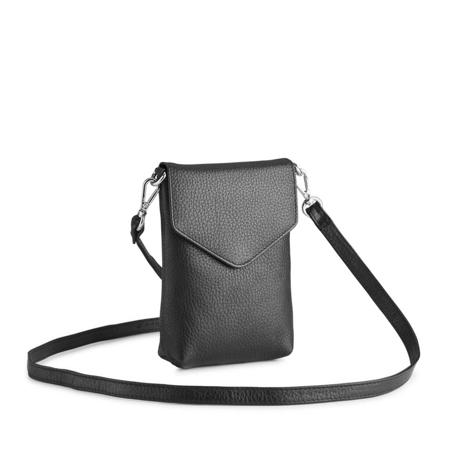 Carly Mobile Bag Grain - Black