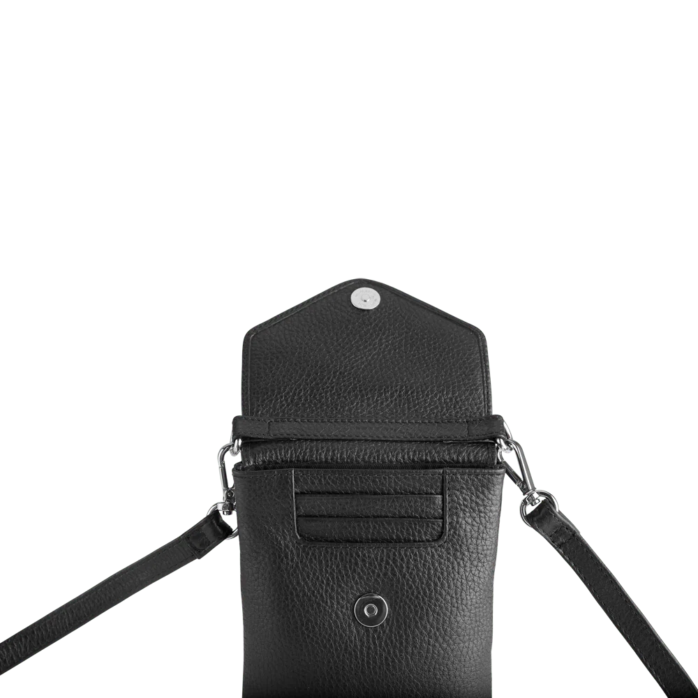 Carly Mobile Bag Grain - Black