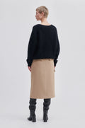 Brook Knit Oversize V-Neck - Black