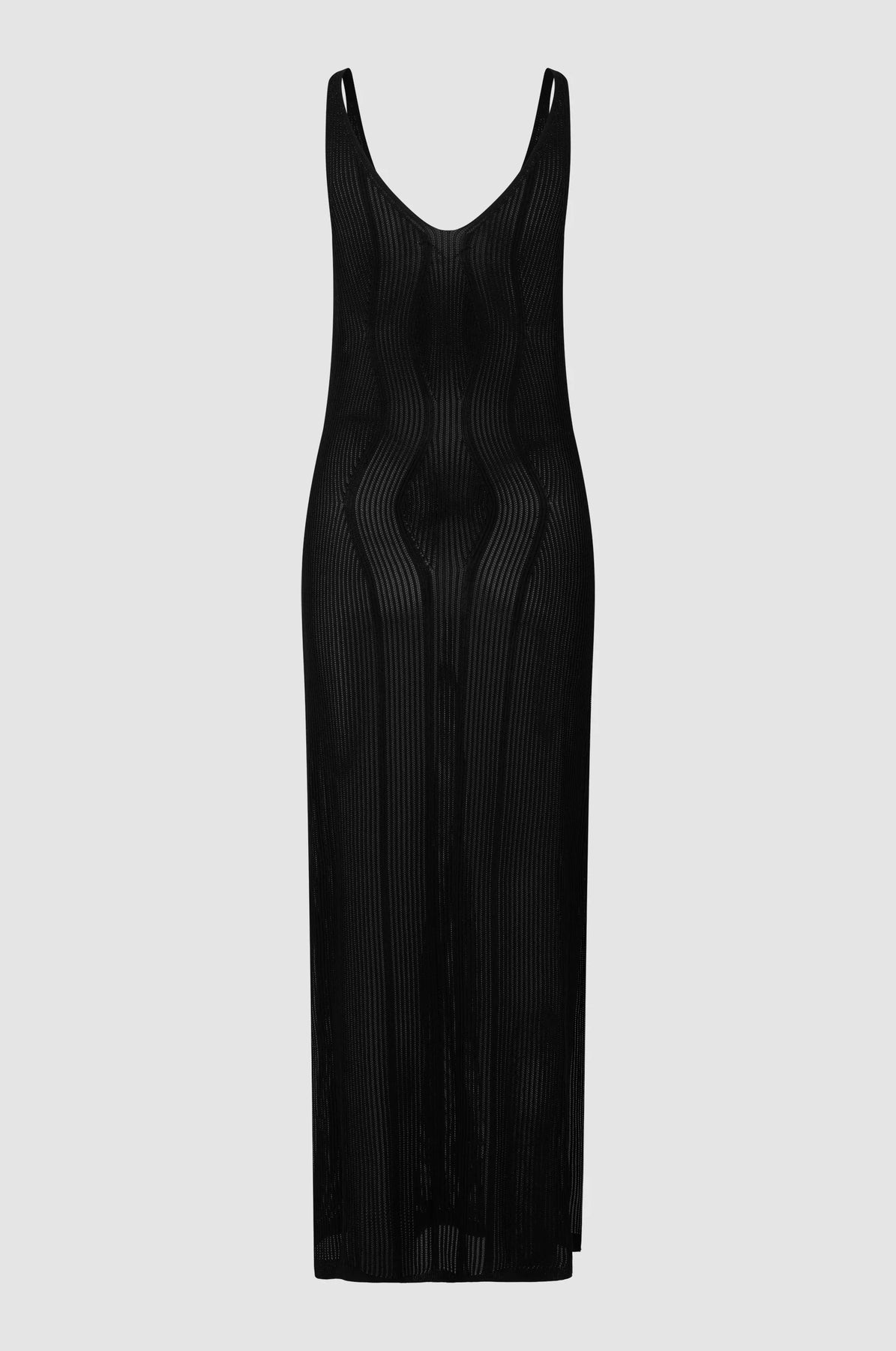 Amalfi Knit Strap Dress - Black
