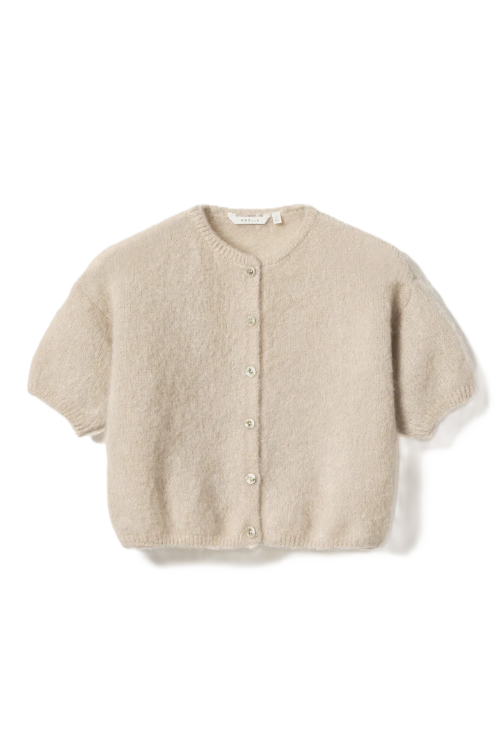 N-Lorell Stickad Kofta - Beige