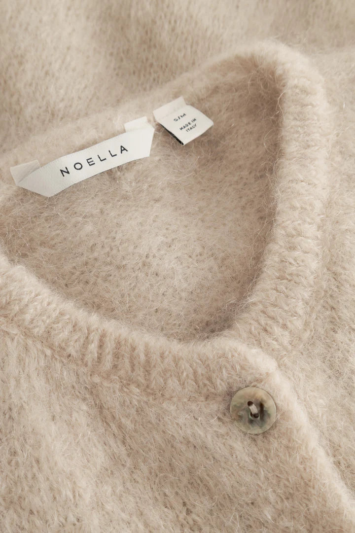 N-Lorell Stickad Kofta - Beige
