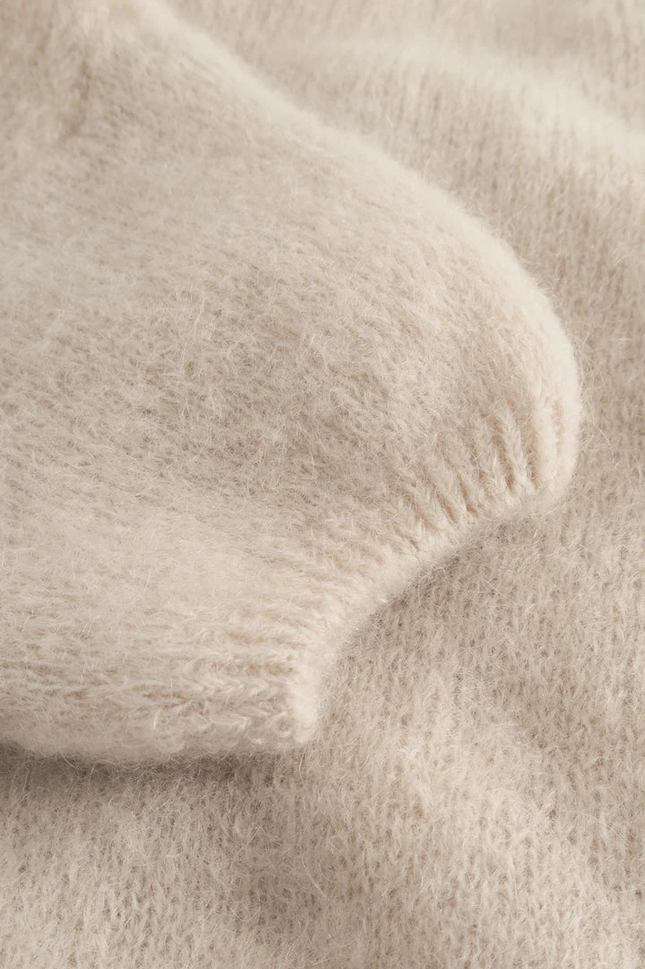 N-Lorell Stickad Kofta - Beige