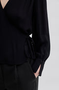 Paulina Wrap Blouse - Black