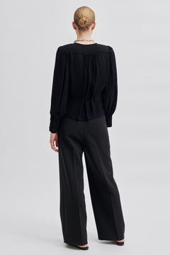 Paulina Wrap Blouse - Black