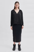 Drape Tunic Blouse - Svart