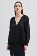 Drape Tunic Blouse - Svart