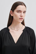 Drape Tunic Blouse - Svart