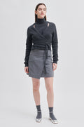 Brookline Knit Wrap T-Neck - Volcanic Ash