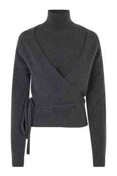 Brookline Knit Wrap T-Neck - Volcanic Ash