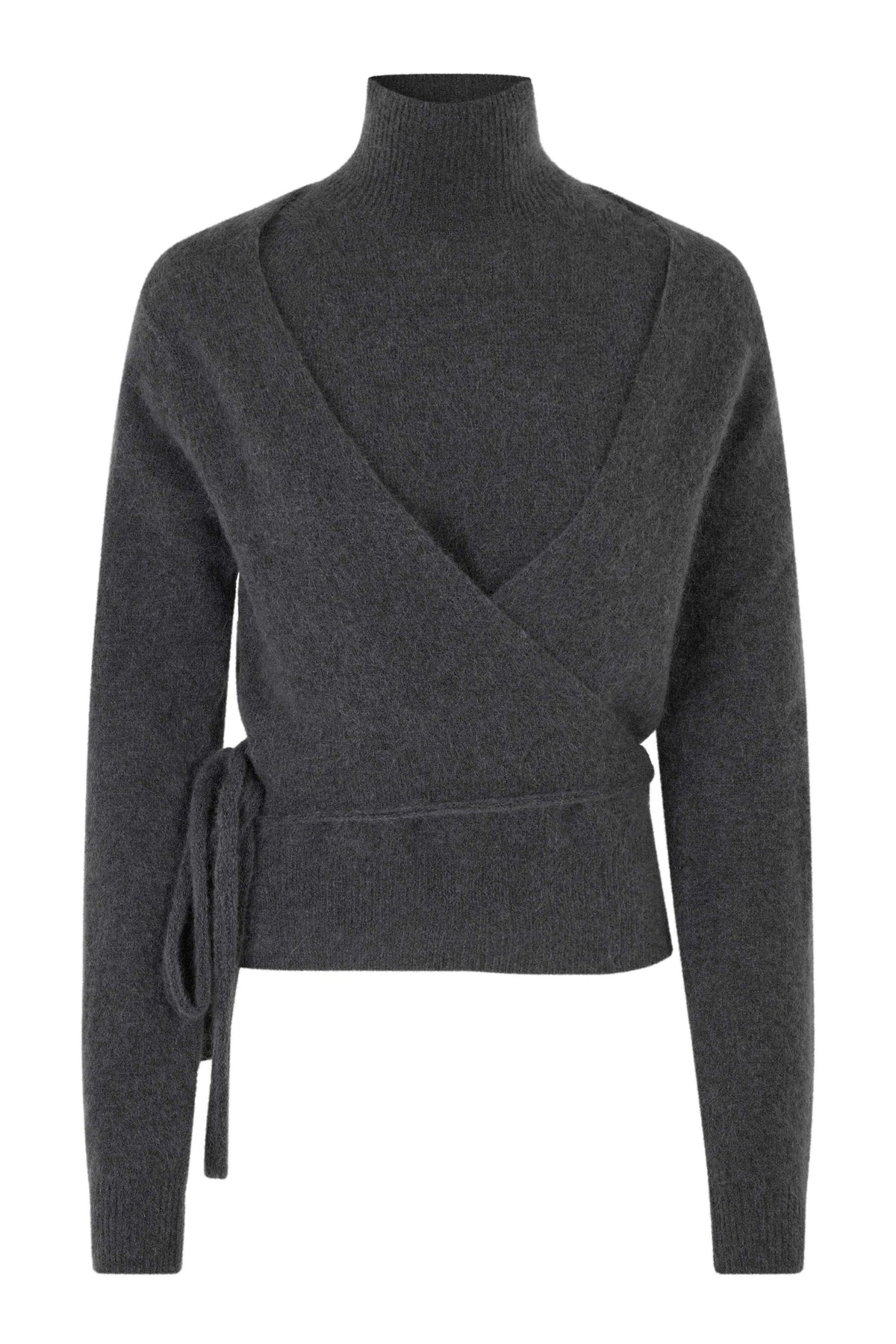 Brookline Knit Wrap T-Neck - Volcanic Ash