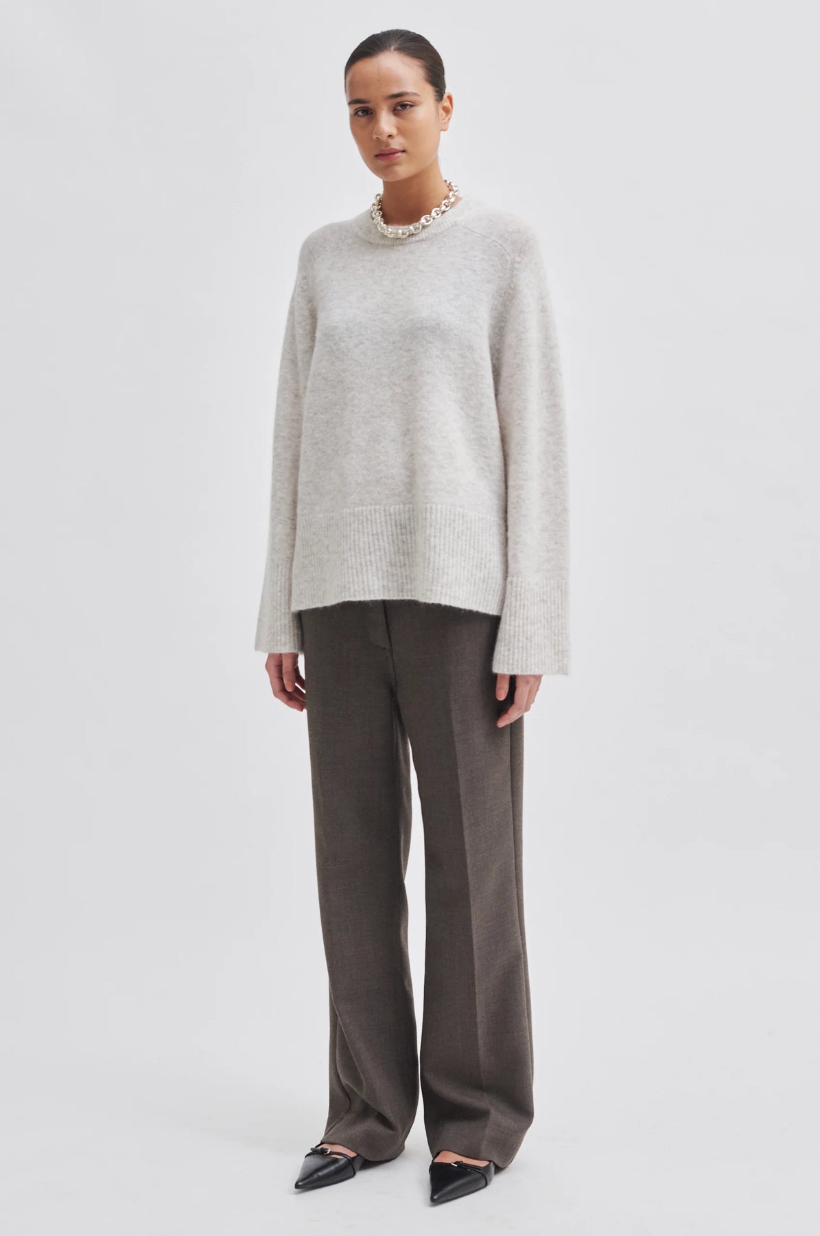 Brookline Knit Raglan O-Neck - Moonbeam