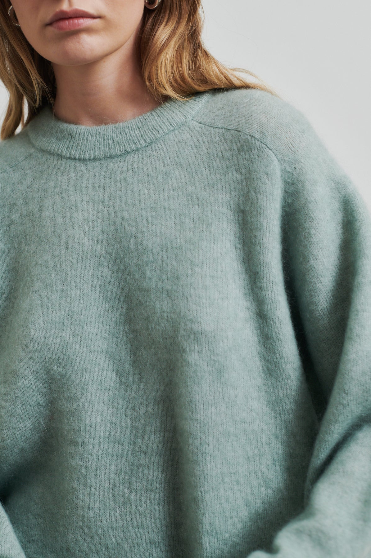 Brookline Knit Raglan O-Neck - Slate Green