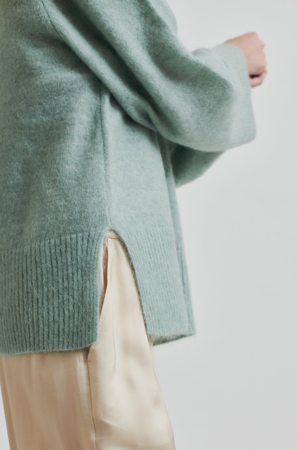Brookline Knit Raglan O-Neck - Slate Green