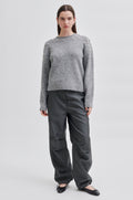 Sparkling Knit O-Neck - Grey Melange