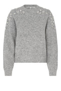 Sparkling Knit O-Neck - Grey Melange